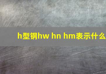 h型钢hw hn hm表示什么